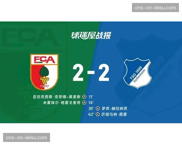 奥格斯堡2-2战平霍芬海姆，主队两球领先被追平